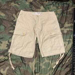 Baby Phat Linen Blend Low Rise Tan Cargo Shorts Women's 7/31‎